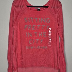 DKNY Jeans Coral Long Sleeve Light Weight Sweater